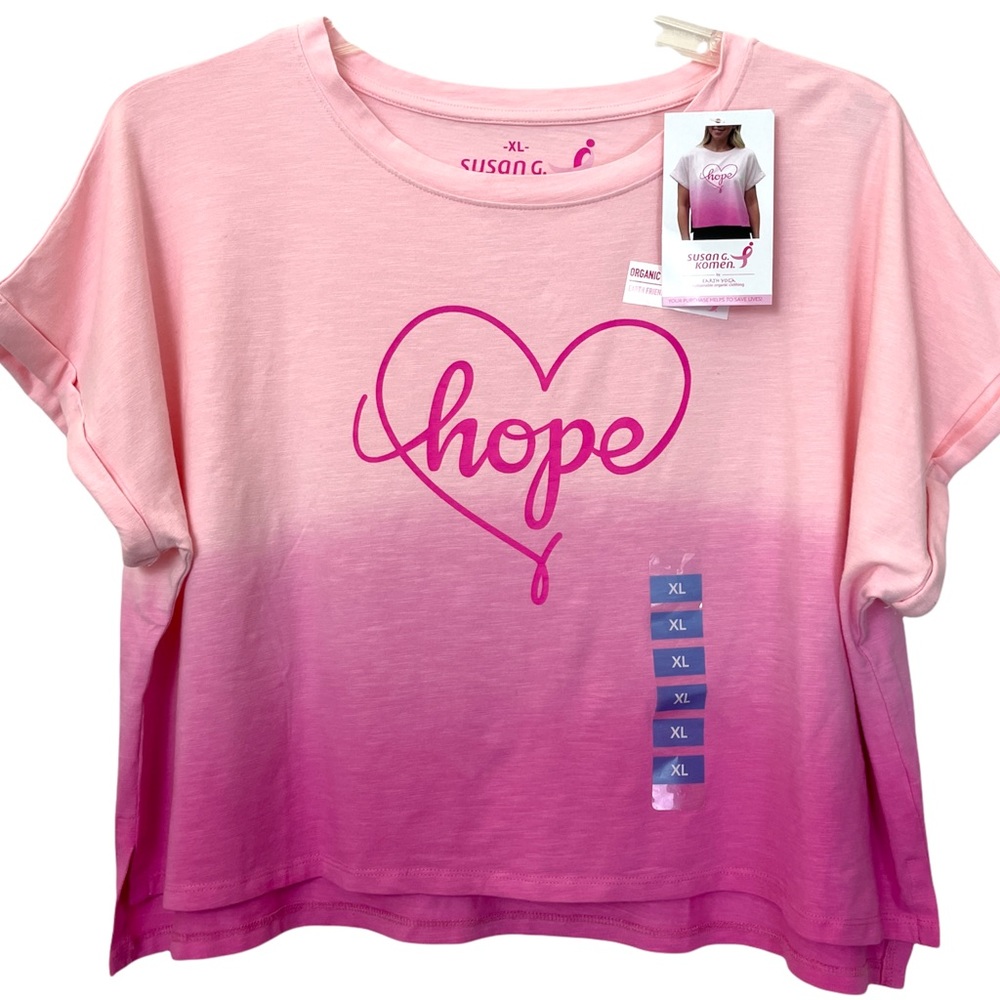 Earth Yoga Susan Komen Hope Crop T-Shirt